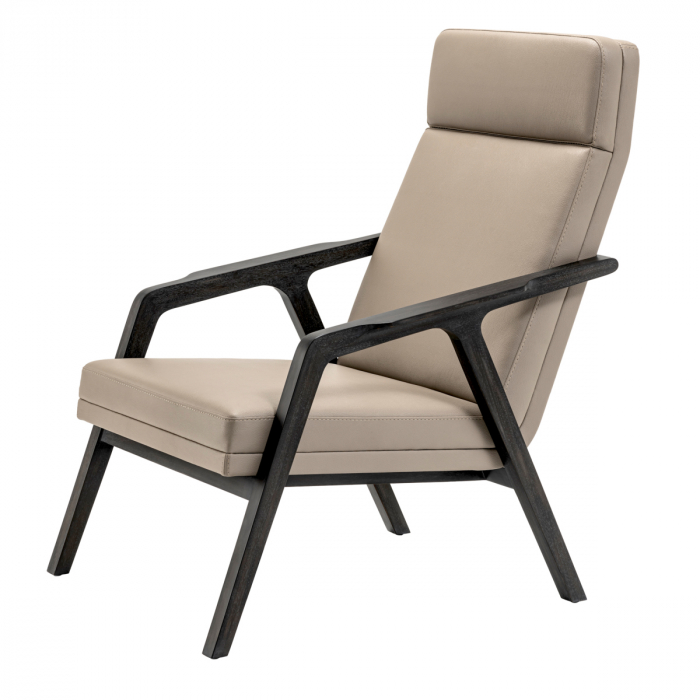 Fotoliu, Cruise aspect piele gri, Dims: W. 79 | D. 69.5 | H. 101 | SD. 54 | SH. 41 | AH. 53  (CM) [3]