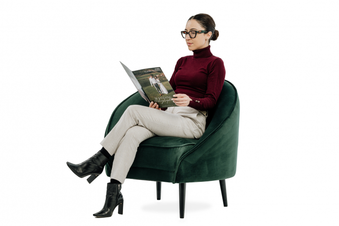 Fotoliu Elisabeth, textil verde, 86x82x70 cm [13]