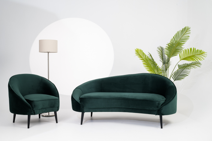 Fotoliu Elisabeth, textil verde, 86x82x70 cm [14]