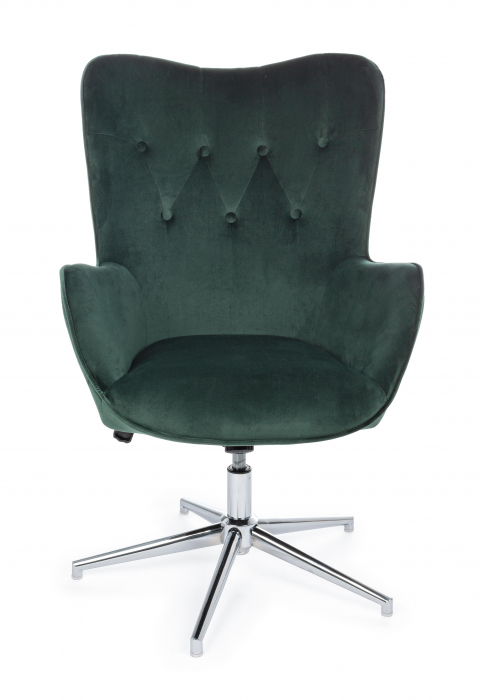 Fotoliu Farida, Otel/Poliester, Verde inchis, 69x70x105/117 cm [2]