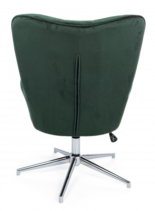 Fotoliu Farida, Otel/Poliester, Verde inchis, 69x70x105/117 cm [5]