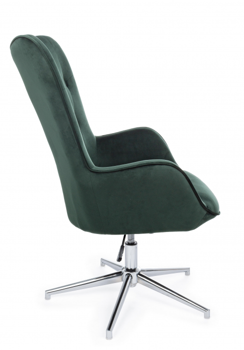 Fotoliu Farida, Otel/Poliester, Verde inchis, 69x70x105/117 cm [6]