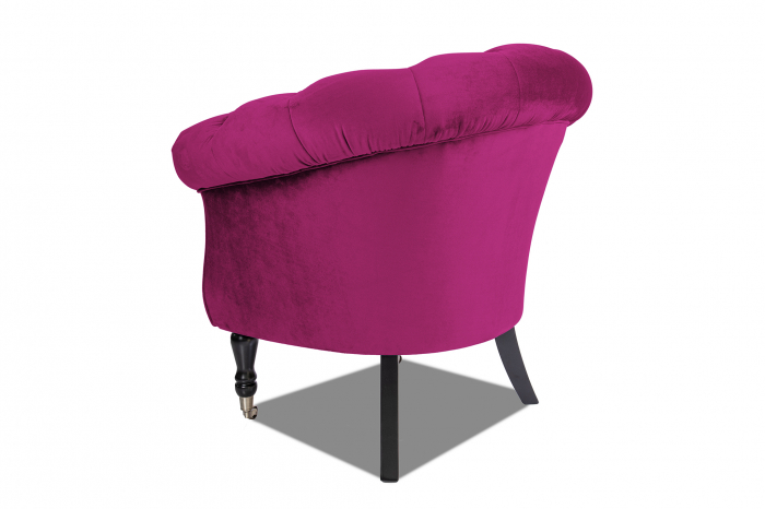 Fotoliu Filip chesterfield, roz fuchsia, spuma/catifea/lemn, 87x78x83 cm [3]