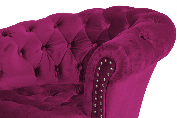 Fotoliu Filip chesterfield, roz fuchsia, spuma/catifea/lemn, 87x78x83 cm [6]