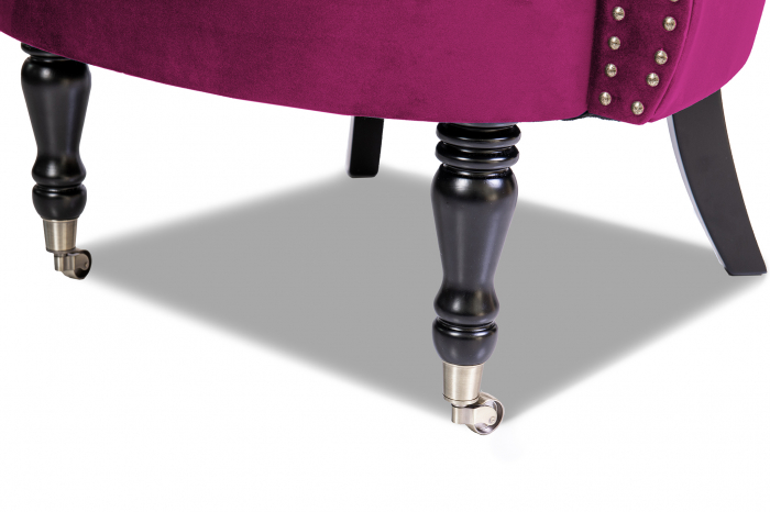 Fotoliu Filip chesterfield, roz fuchsia, spuma/catifea/lemn, 87x78x83 cm [5]