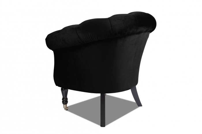 Fotoliu Filip chesterfield, negru, spuma/catifea/lemn, 87x78x83 cm [3]