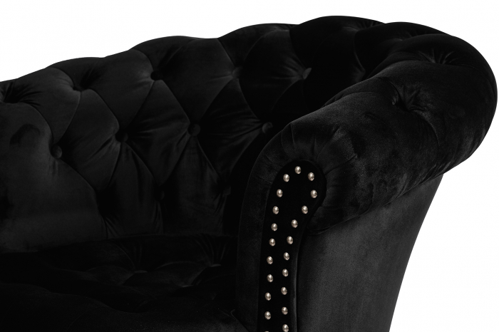 Fotoliu Filip chesterfield, negru, spuma/catifea/lemn, 87x78x83 cm [6]
