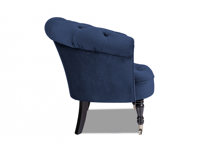 Fotoliu Filip chesterfield, albastru petrol, spuma/catifea/lemn, 87x78x83 cm [2]
