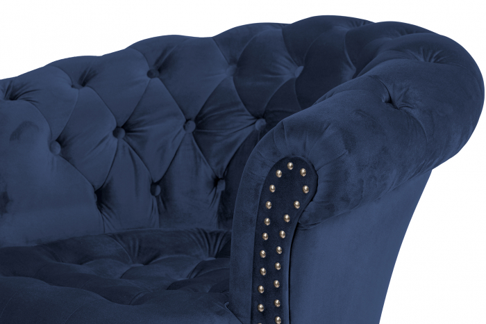 Fotoliu Filip chesterfield, albastru petrol, spuma/catifea/lemn, 87x78x83 cm [6]