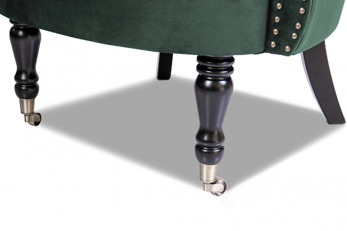 Fotoliu Filip chesterfield, verde, spuma/catifea/lemn, 87x78x83 cm [5]