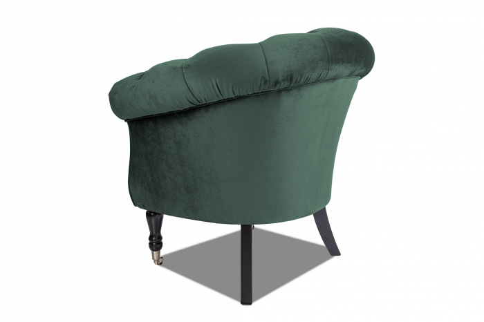 Fotoliu Filip chesterfield, verde, spuma/catifea/lemn, 87x78x83 cm [3]