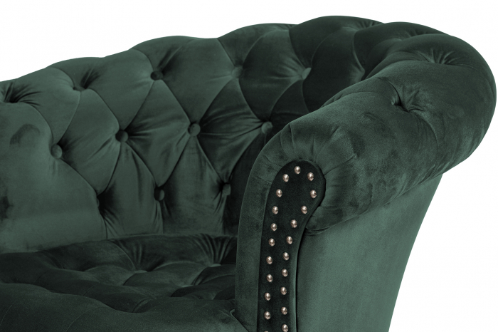 Fotoliu Filip chesterfield, verde, spuma/catifea/lemn, 87x78x83 cm [6]