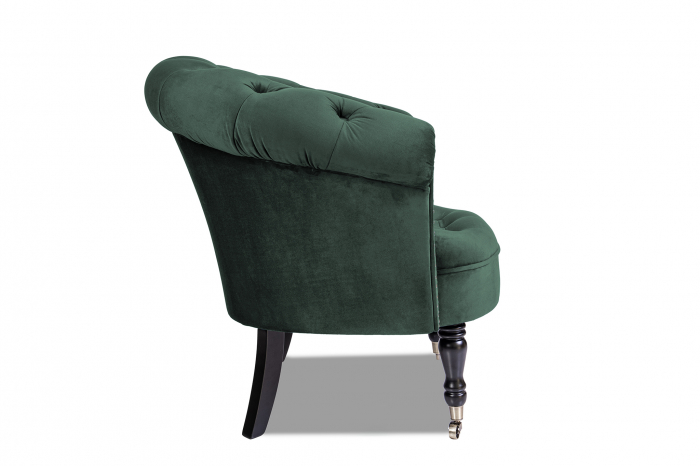 Fotoliu Filip chesterfield, verde, spuma/catifea/lemn, 87x78x83 cm [2]