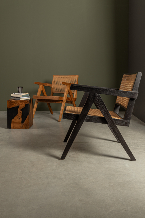 Fotoliu, Galia, Lemn de Teak, Negru [4]