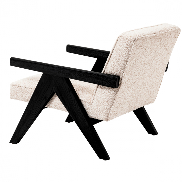 Fotoliu, Greta bouclé crem, Dims: W. 58.5 | D. 82 | H. 68 | SD. 55 | SH. 41 | AH. 54  (CM) [4]