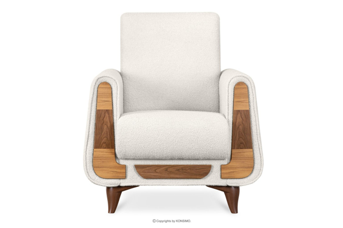 Fotoliu GUSTAVO, Lemn/Stofa, Alb bouclé, 83x95x92 cm [3]