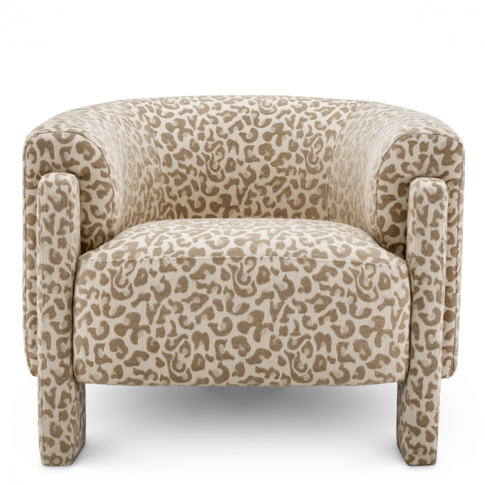 Fotoliu, Hazelwood harley leopard bej, Dims: W. 90 | D. 92 | H. 75 | SD. 61 | SW. 50 | SH. 48 | AH. 70  (CM) [2]