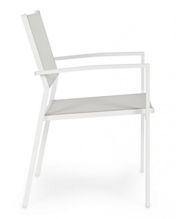 Fotoliu Hilde, Aluminiu, Alb, 57x60x88 cm [5]