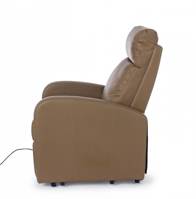 Fotoliu electric Lift, Lemn/Otel/Poliester, Maro, 73x93/163.5x106 cm [5]