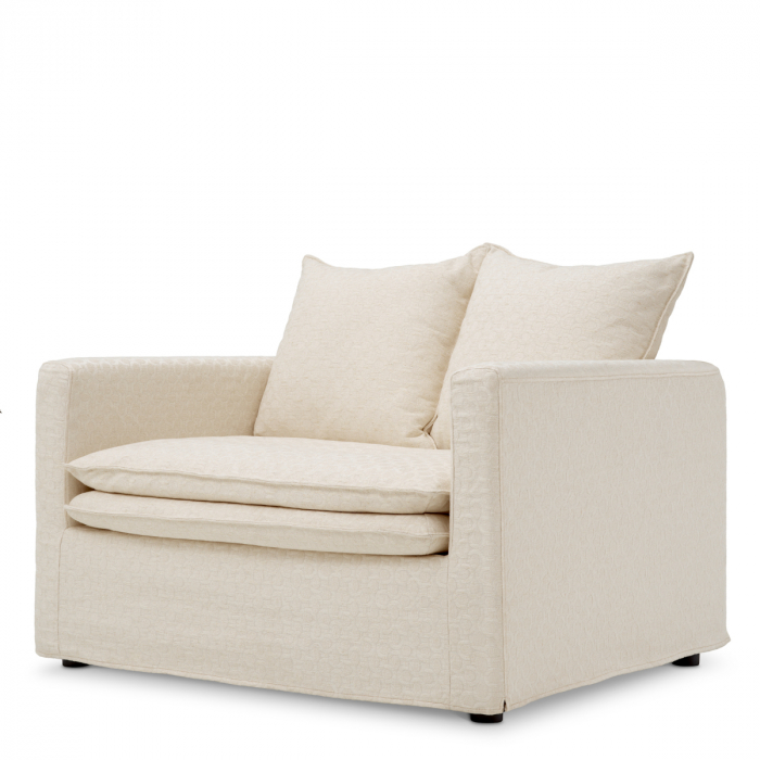 Fotoliu, Montgomery raza de soare off-white, Dims: W. 118 | D. 100 | H. 91 | SD. 76 | SH. 48 | AH. 65  (CM) [1]