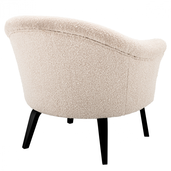 Fotoliu, Moretti bouclé crem, Dims: W. 68 | D. 74 | H. 68.5 | SD. 52 | SH. 41 | AH. 55  (CM) [2]