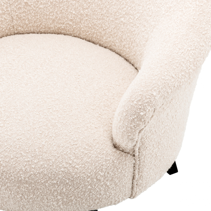 Fotoliu, Moretti bouclé crem, Dims: W. 68 | D. 74 | H. 68.5 | SD. 52 | SH. 41 | AH. 55  (CM) [4]