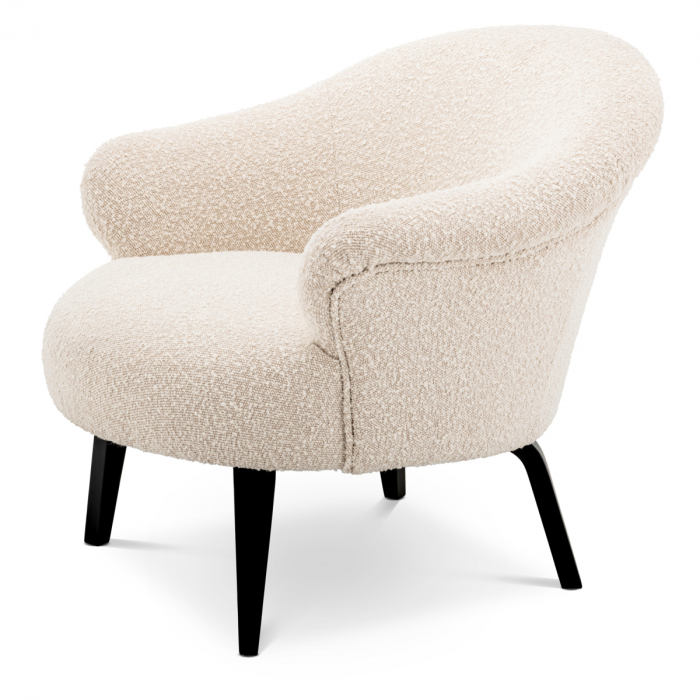 Fotoliu, Moretti bouclé crem, Dims: W. 68 | D. 74 | H. 68.5 | SD. 52 | SH. 41 | AH. 55  (CM) [5]