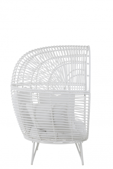 Fotoliu Oval, Metal, Alb, 117x110x151 cm [3]
