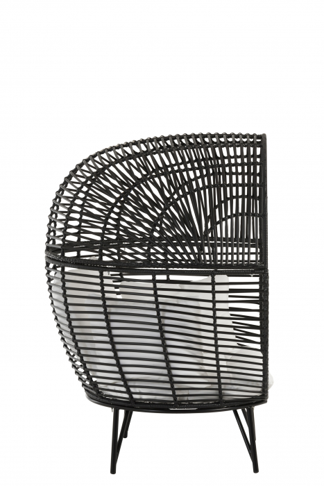 Fotoliu Oval, Metal, Negru, 115x110x148 cm [3]