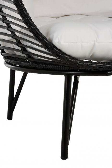 Fotoliu Oval, Metal, Negru, 115x110x148 cm [5]