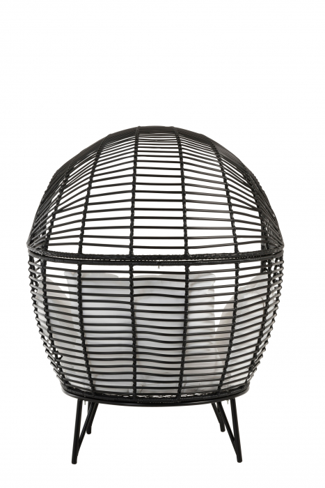 Fotoliu Oval, Metal, Negru, 115x110x148 cm [4]