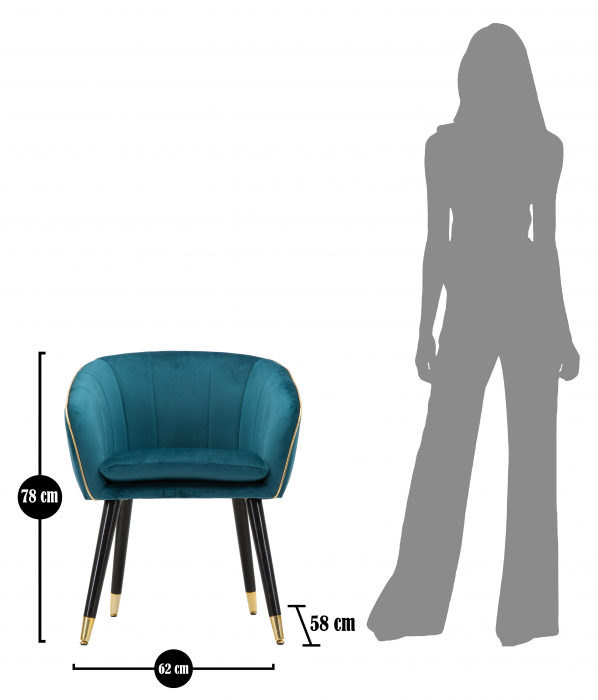 Fotoliu Paris, Lemn/Metal/Poliester, Verde/Auriu/Negru, 78x62x58 cm [9]