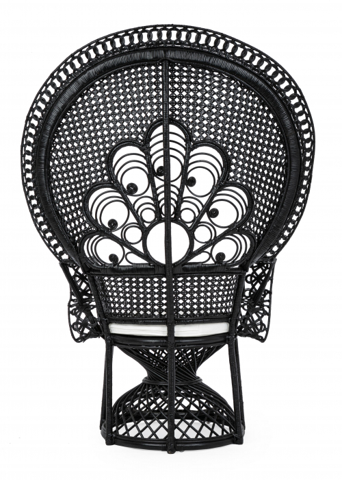 Fotoliu Peacock, Lemn/Poliester, Negru, 106x71x148 cm [5]