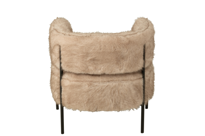 Fotoliu, picioare metalice, lemn, taupe [5]