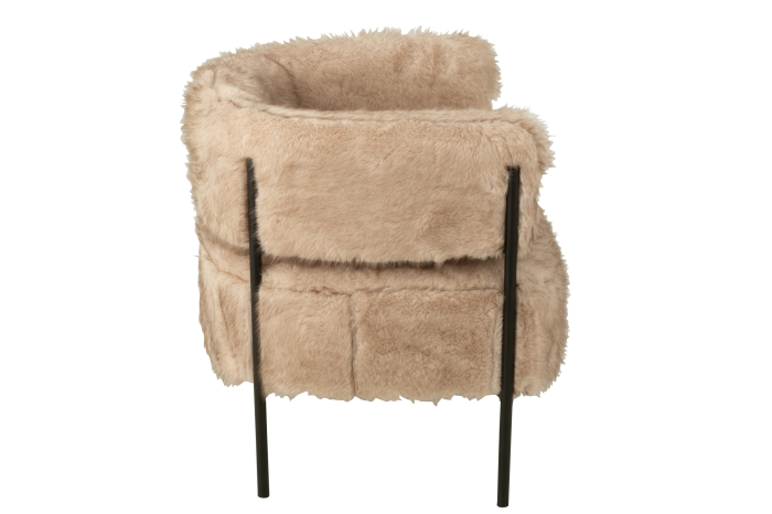 Fotoliu, picioare metalice, lemn, taupe [4]