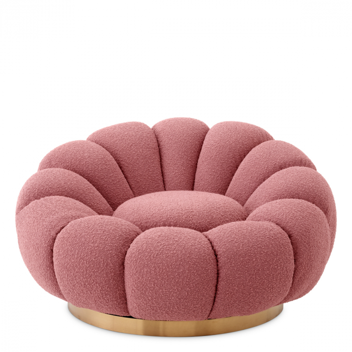 Fotoliu pivotant Mello bouclé rose [3]