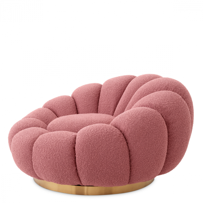 Fotoliu pivotant Mello bouclé rose [6]