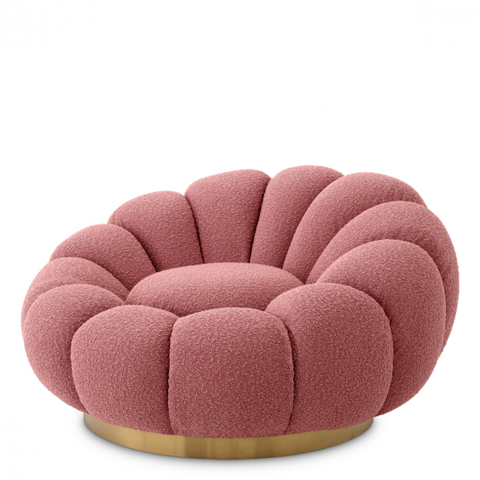 Fotoliu pivotant Mello bouclé rose [1]
