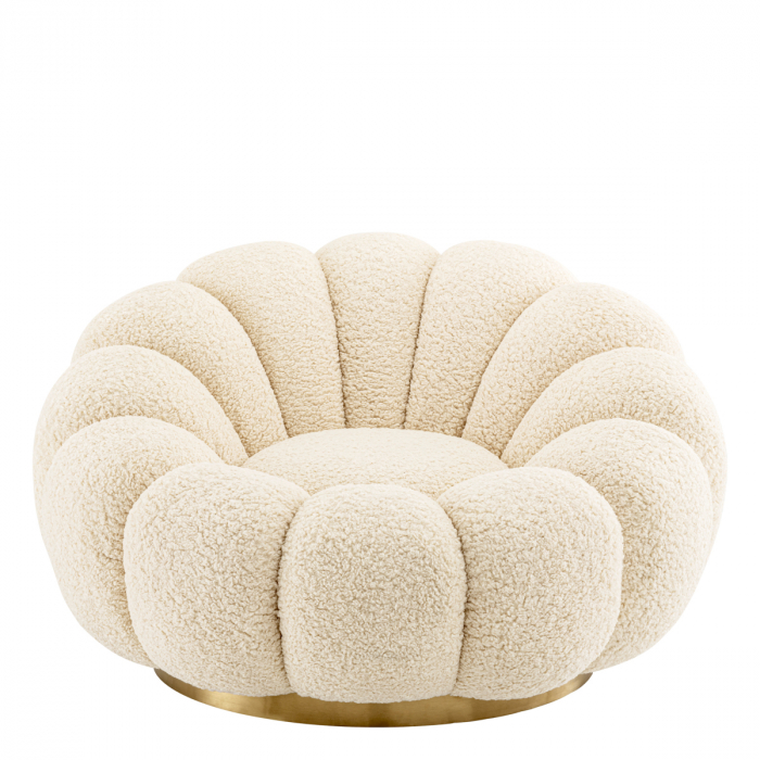 Fotoliu pivotant Mello din faux shearling, Dims: Ø 112 | H. 67 | SD. 70 | SH. 38.5  (CM) [2]