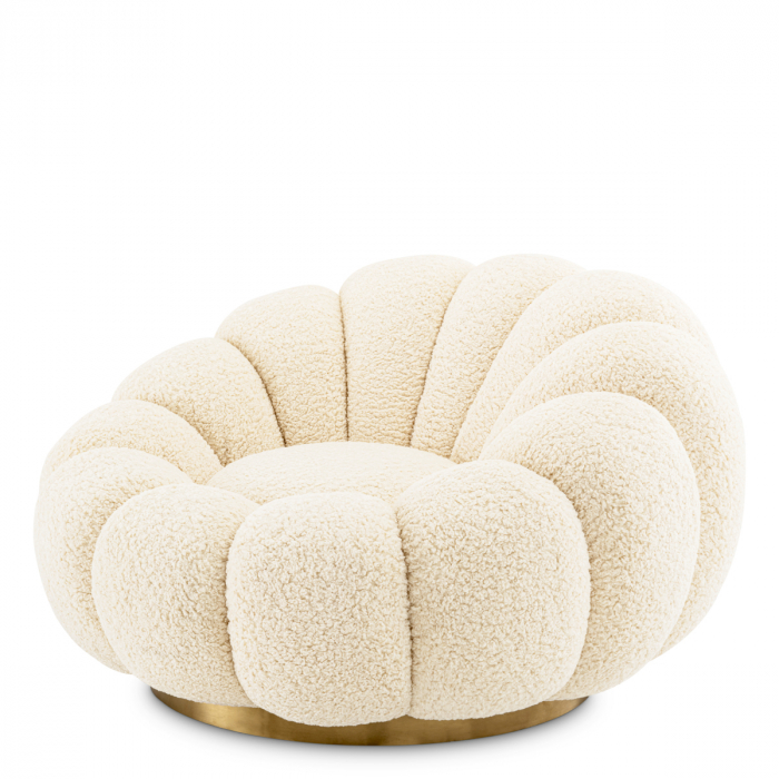 Fotoliu pivotant Mello din faux shearling, Dims: Ø 112 | H. 67 | SD. 70 | SH. 38.5  (CM) [1]