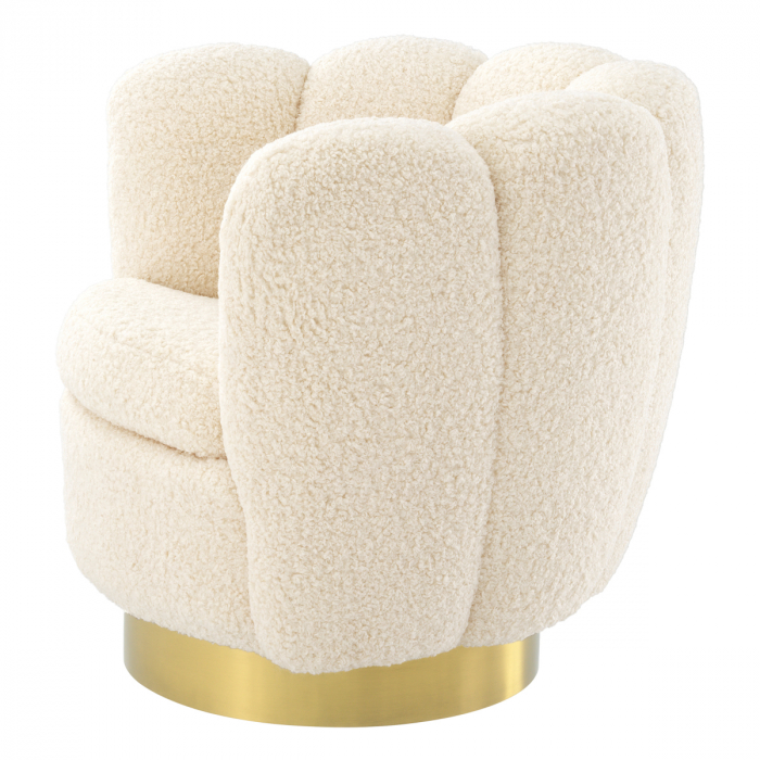 Fotoliu pivotant Mirage din faux shearling [3]