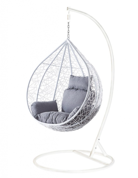 Fotoliu suspendat Style, metal, alb/negru, 104x193x104 cm [5]