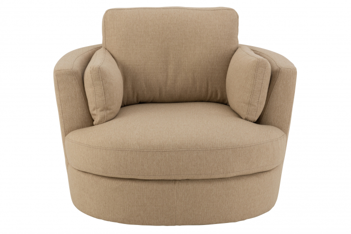 Fotoliu Swivel, Lemn/Textil, Bej, 98x107x88 cm [2]