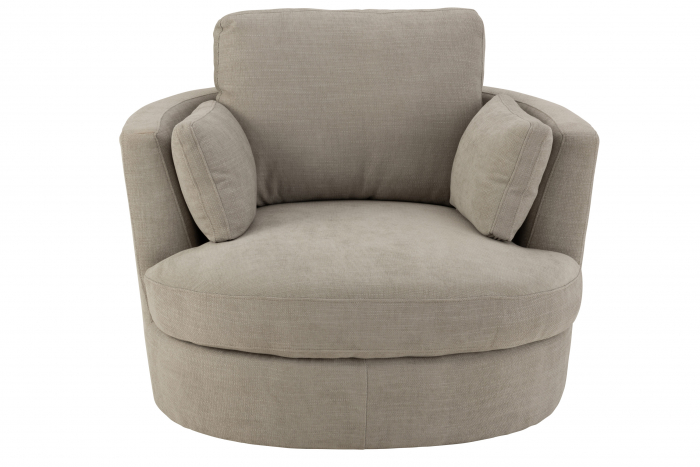 Fotoliu Swivel, Lemn/Textil, Gri, 98x107x88 cm [2]