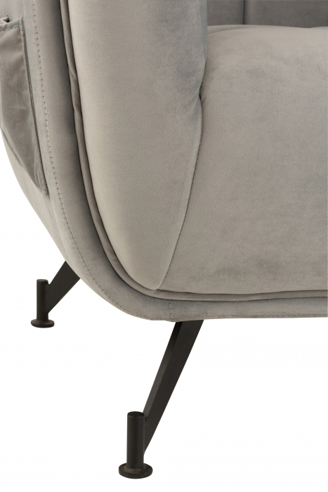 Fotoliu, Textil/Lemn, Gri, 90x82x75.5 cm [6]