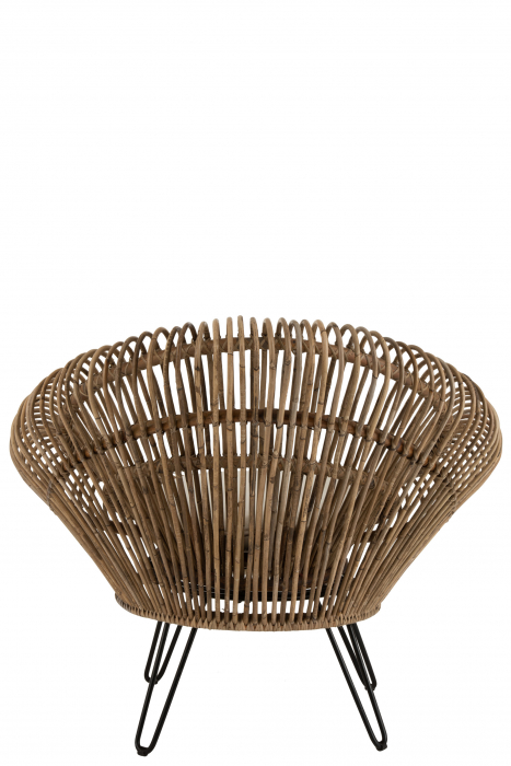 Fotoliu Vivi cu perna, Ratan/Bambus, Natural, 104x82.5x96.5 cm [4]
