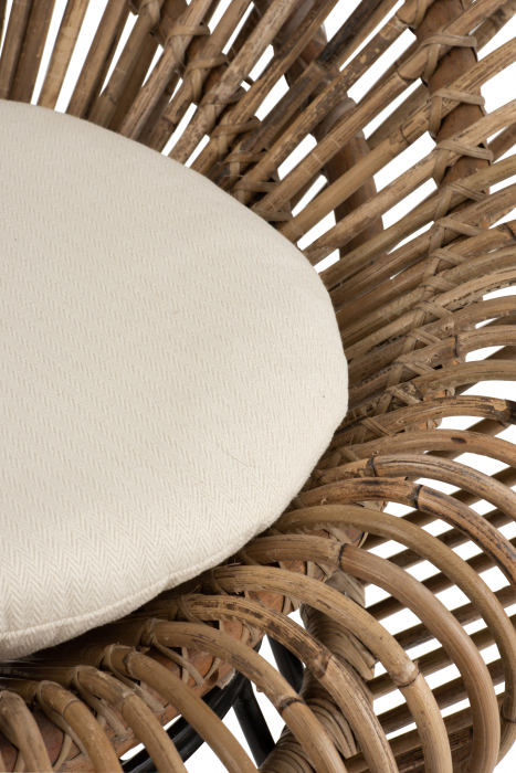 Fotoliu Vivi cu perna, Ratan/Bambus, Natural, 104x82.5x96.5 cm [6]
