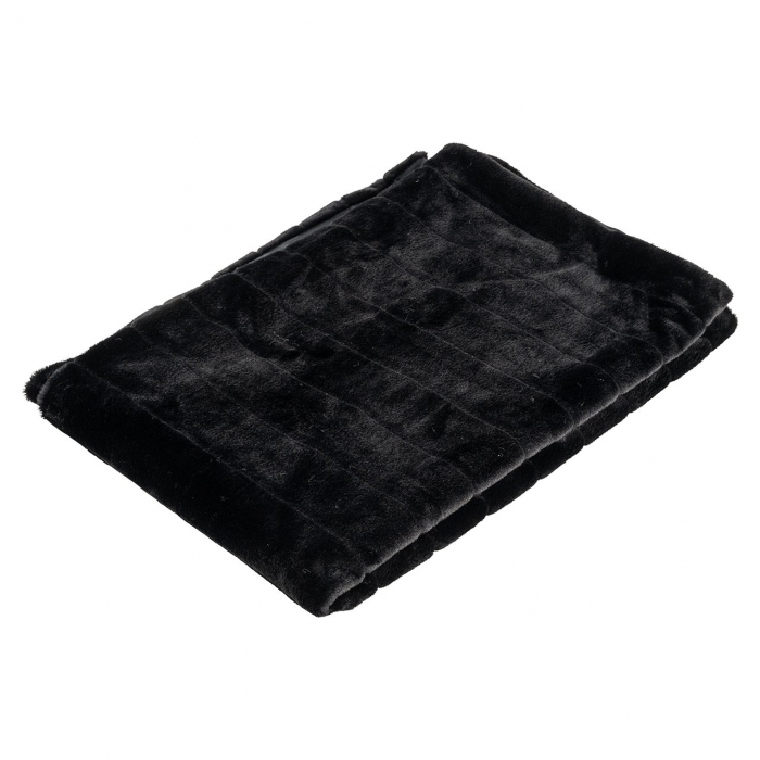 Pătură cu blană Katie (Negru), Dims: 1.0 x 200.0 x 150.0 cm [2]