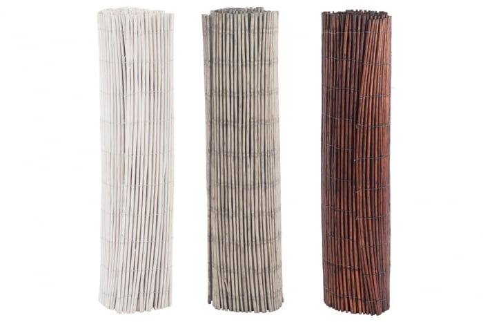 Gard de nuiele, Rachita/Bambus, Gri, 200x1.5x100 cm [2]