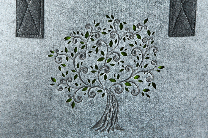 Geanta, dreptunghiulara, "Baum", Fetru, gri deschis, gri inchis, PU 2, 2 asortate, L. 25 cm, l. 40 cm, H 26 cm [5]